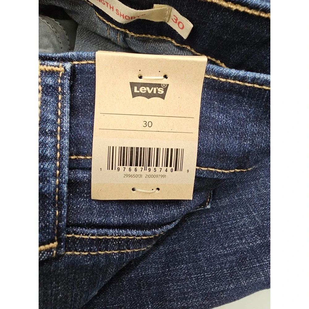 Levi's Womens Mid Length Shorts Blue Cotton Blend Casual Size 30